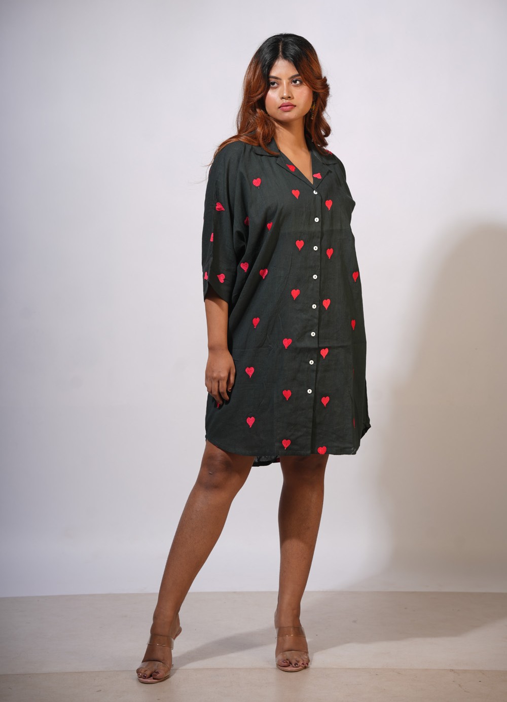Boxy Shirt Dress – With Hearts - Image 5