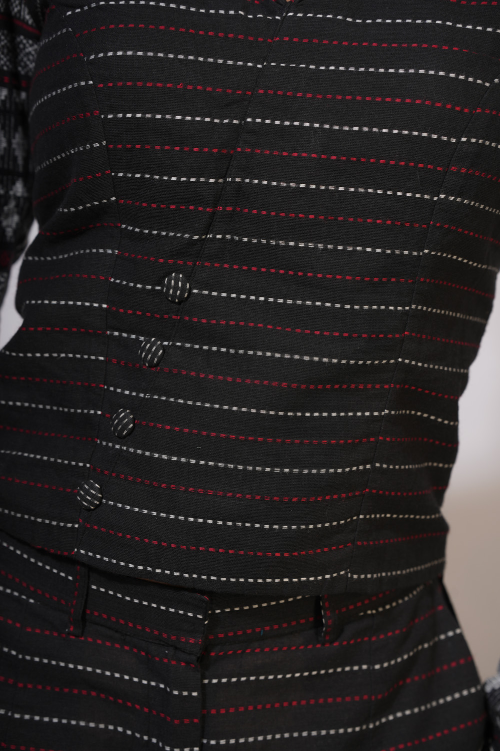 Black Puff Sleeve Cordset – Begumpuri Fabric - Image 5