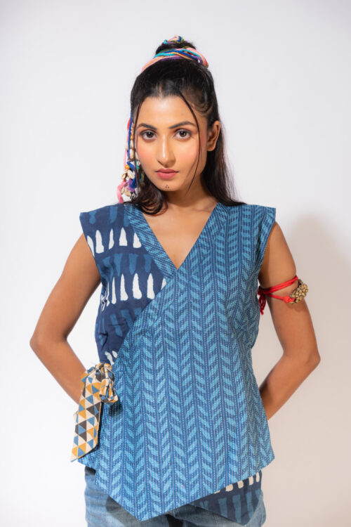 Waist Coat with Knot – Ikkat