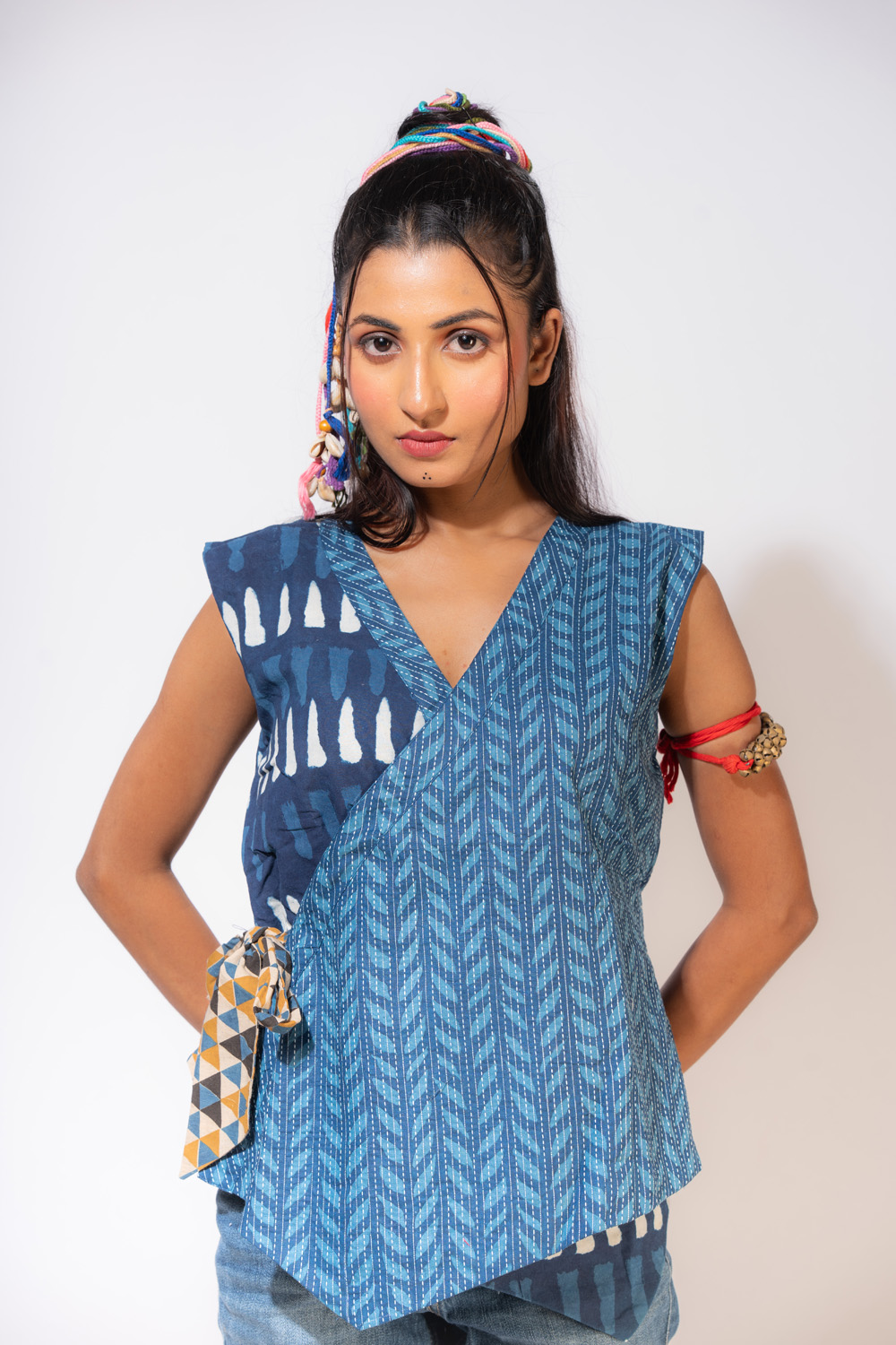 Waist Coat with Knot – Ikkat